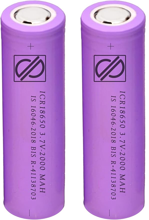 Battery : Li-Ion 3.7V 2000 mAh : 18650